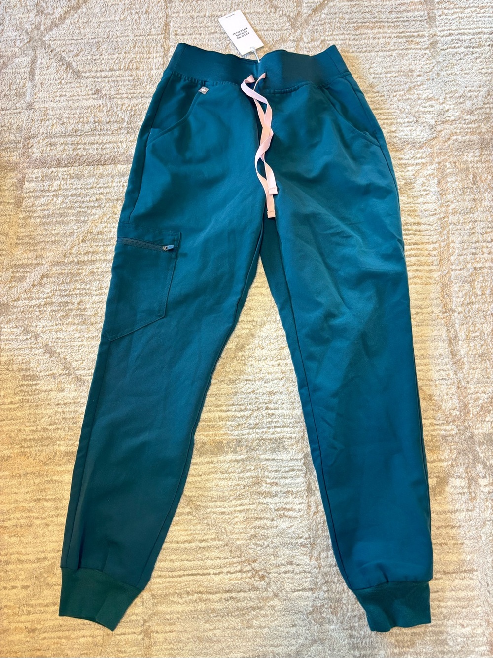 Women’s FIGS high waisted Zamora scrub pants XS petite Caribbean blue